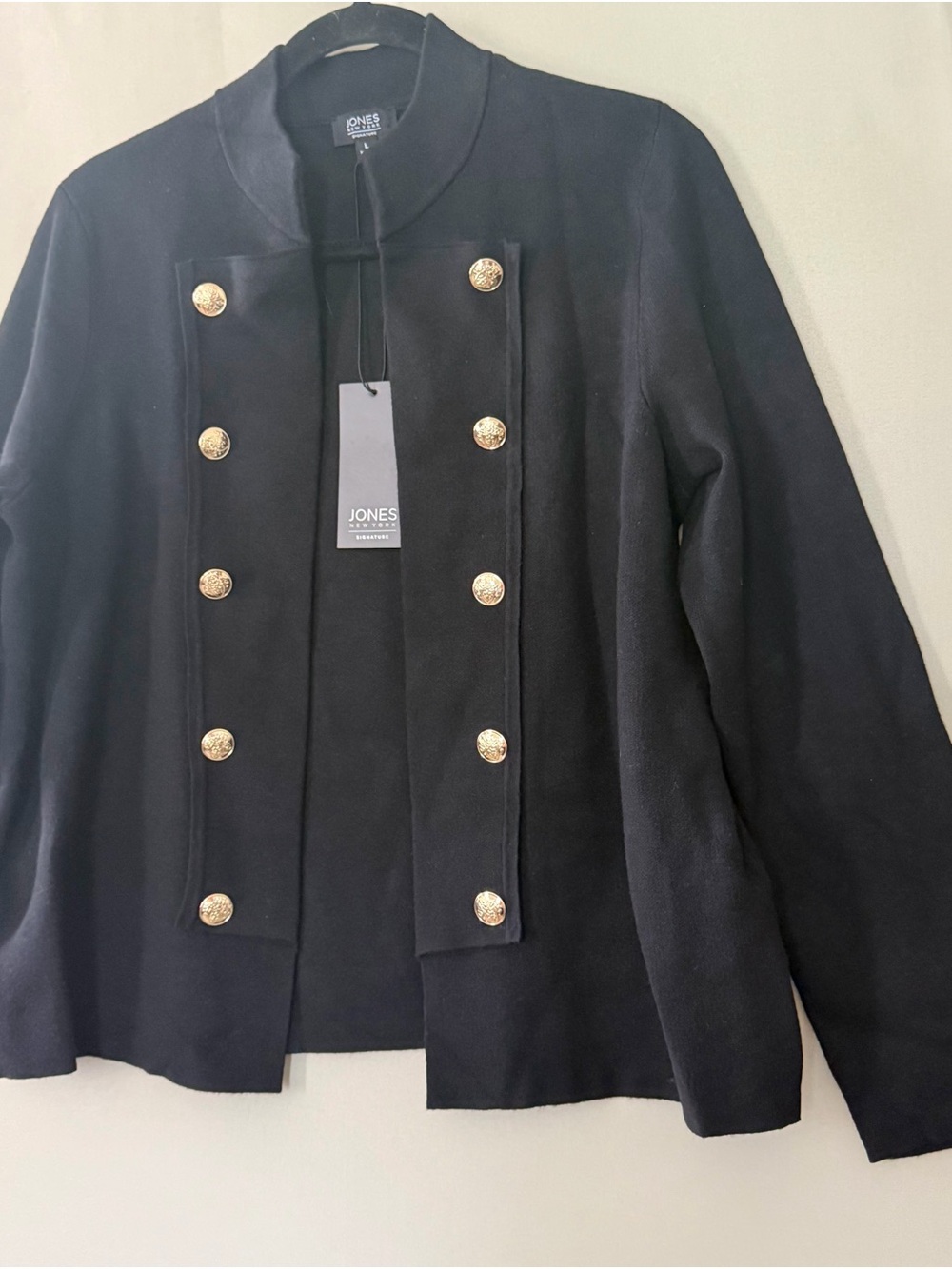 Jones New York Black Military-Button Knit Blazer - Picture 3 of 10
